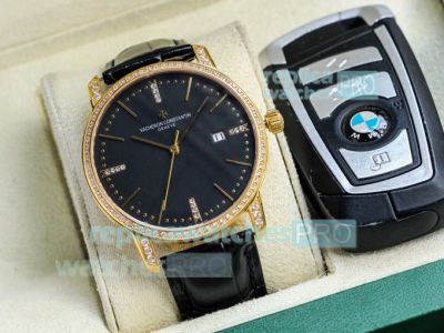 Copy Vacheron Constaintin Patrimony Watch Black Dial - Swiss 9015